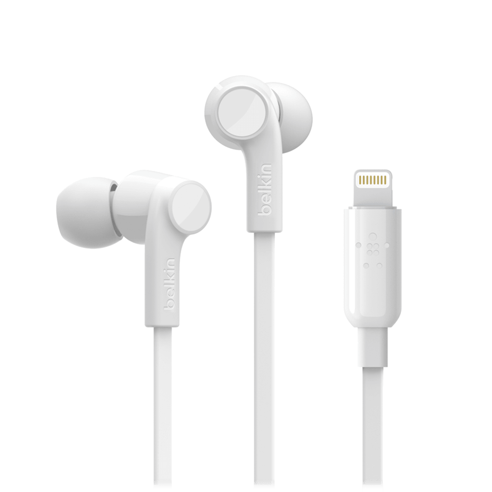 Belkin - Soundform Apple Lightning In Ear Headphones - White