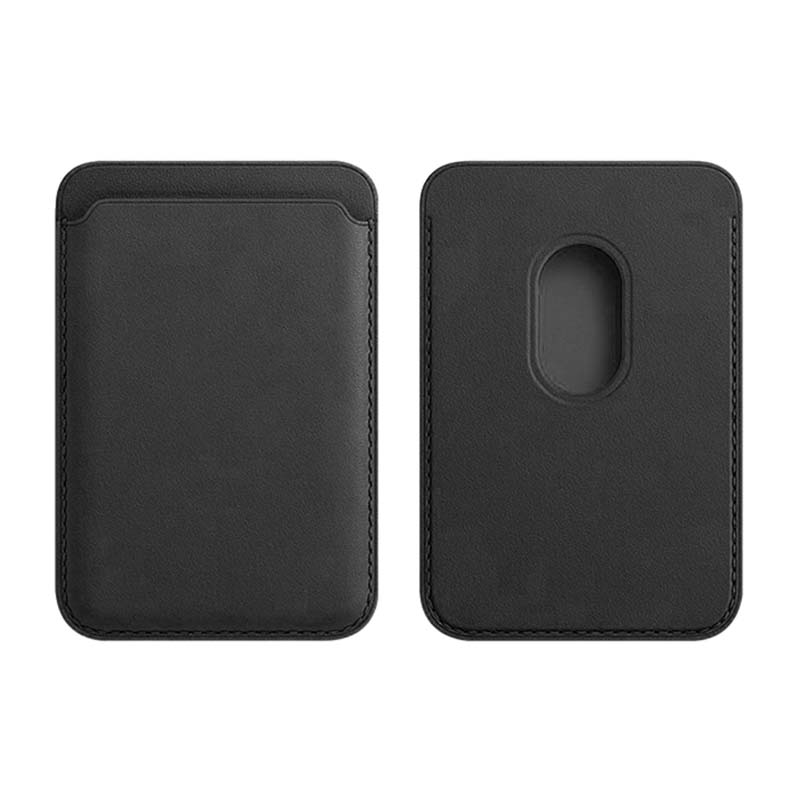 PU Leather Magnet Phone Card Holder - Black
