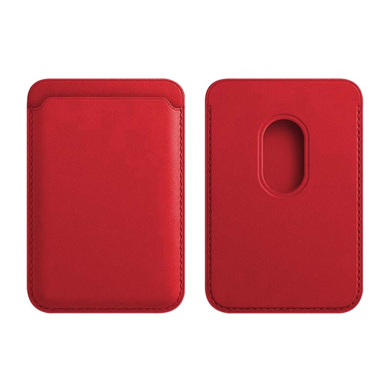 PU Leather Magnet Phone Card Holder - Red