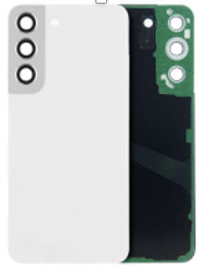 Back Cover Glass With Camera Lens For Samsung Galaxy S22 (No Logo) (White)
