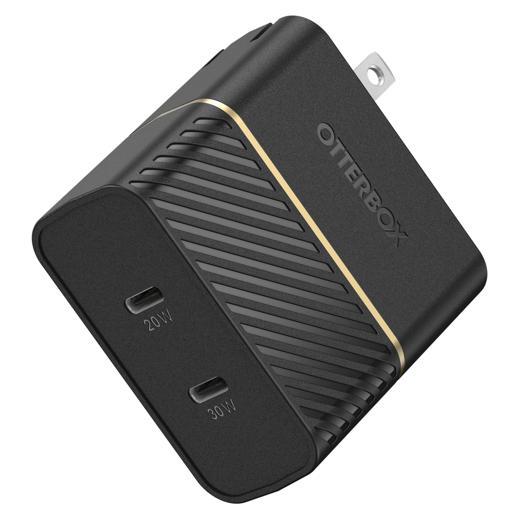 Otterbox - Dual Usb C Port Pd Wall Charger 50w - Black Shimmer