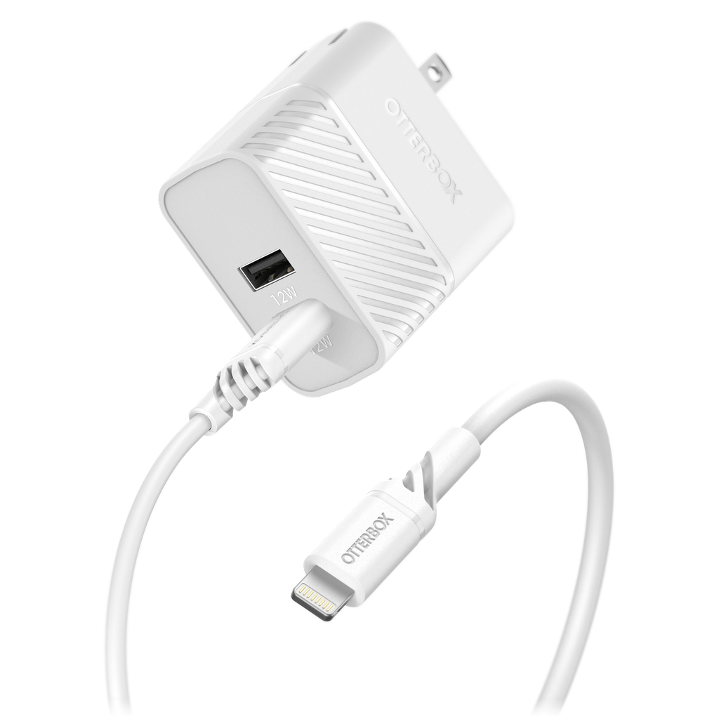 Otterbox - Dual Usb A Port 24w Wall Charger And Usb A To Apple Lightning Cable 1m - Cloud Dream
