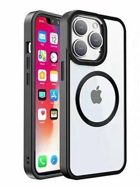 Metal Wireless Charging Case for iPhone 14 Plus - Black