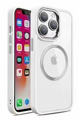 Metal Wireless Charging Case for iPhone 14 Plus - White
