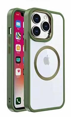 Metal Wireless Charging Case for iPhone 14 Plus - Green
