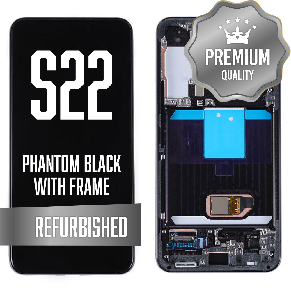 OLED Assembly for Samsung Galaxy S22 With Frame - Phantom Black (Refurbished)