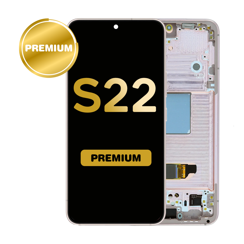 OLED Assembly for Samsung Galaxy S22 (S901) with Frame - Pink Gold (Premium)