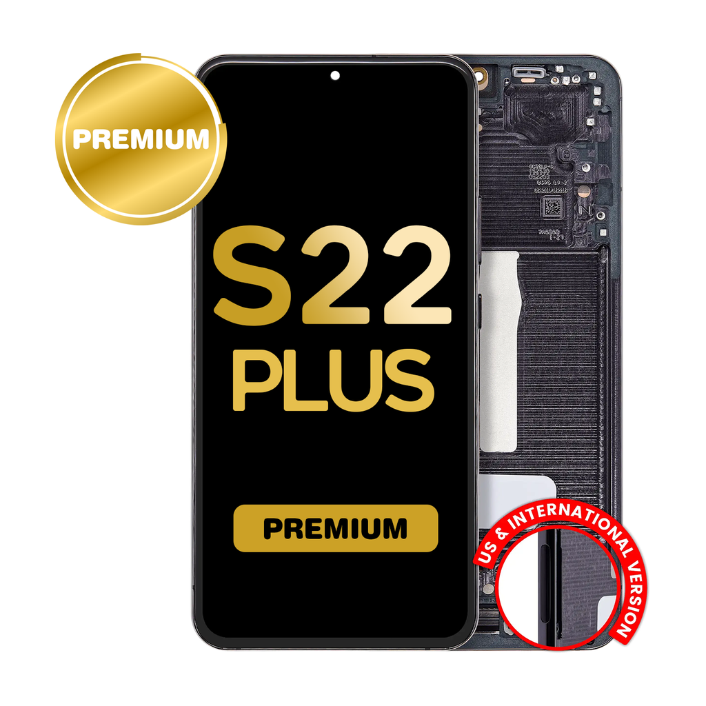 OLED Assembly for Samsung Galaxy S22 Plus (S906) with Frame - Phantom Black (Premium)