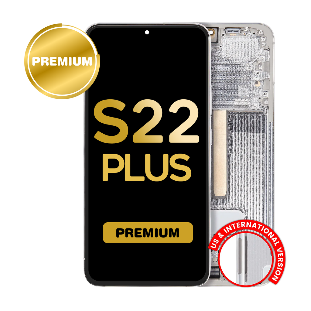 OLED Assembly for Samsung Galaxy S22 Plus (S906) with Frame - White (Premium)