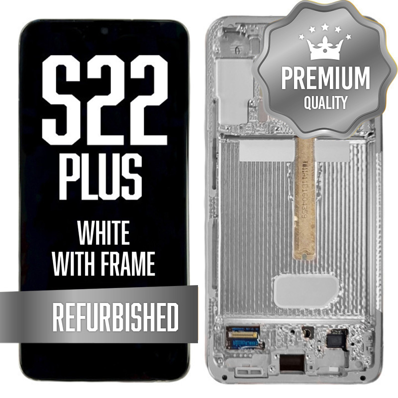 OLED Assembly for Samsung Galaxy S22 Plus With Frame - White (Refurbished)