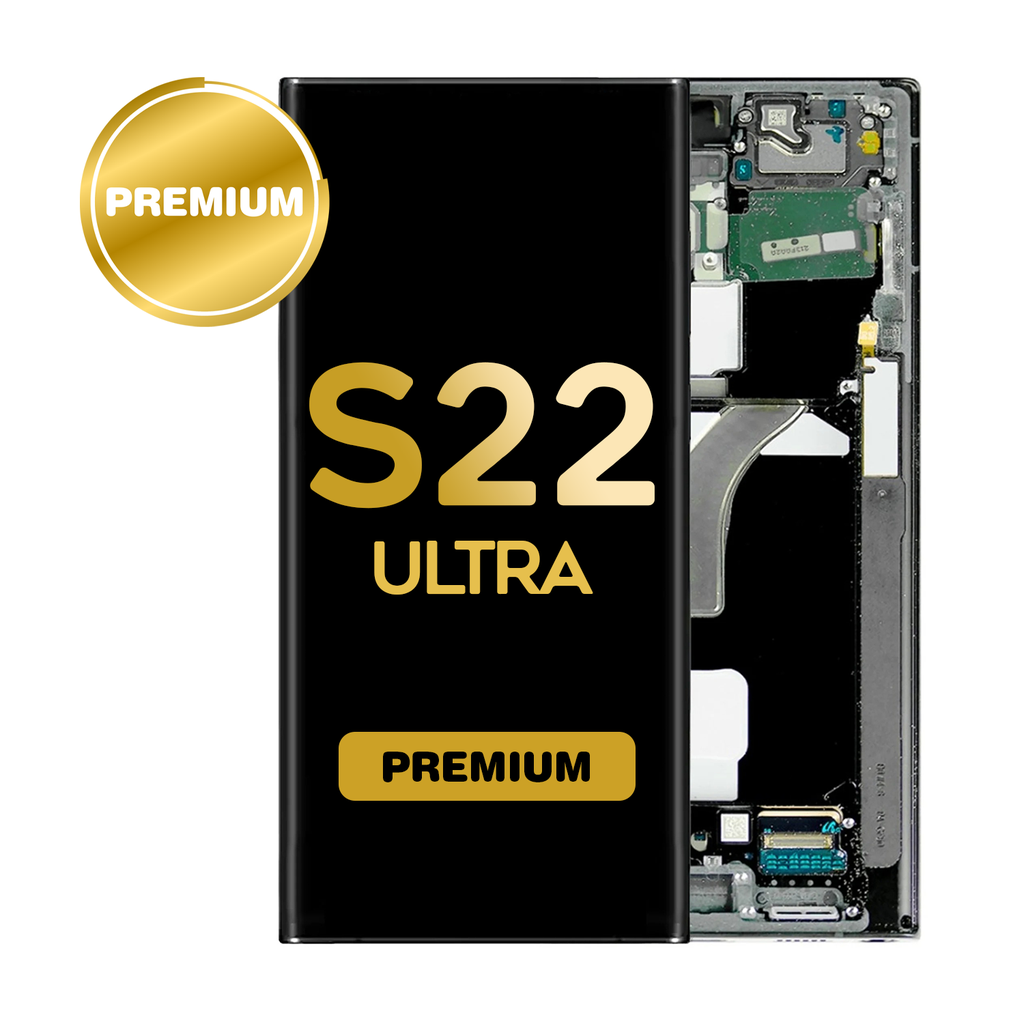 OLED Assembly for Samsung Galaxy S22 Ultra (S908) with Frame - Graphite (Premium)