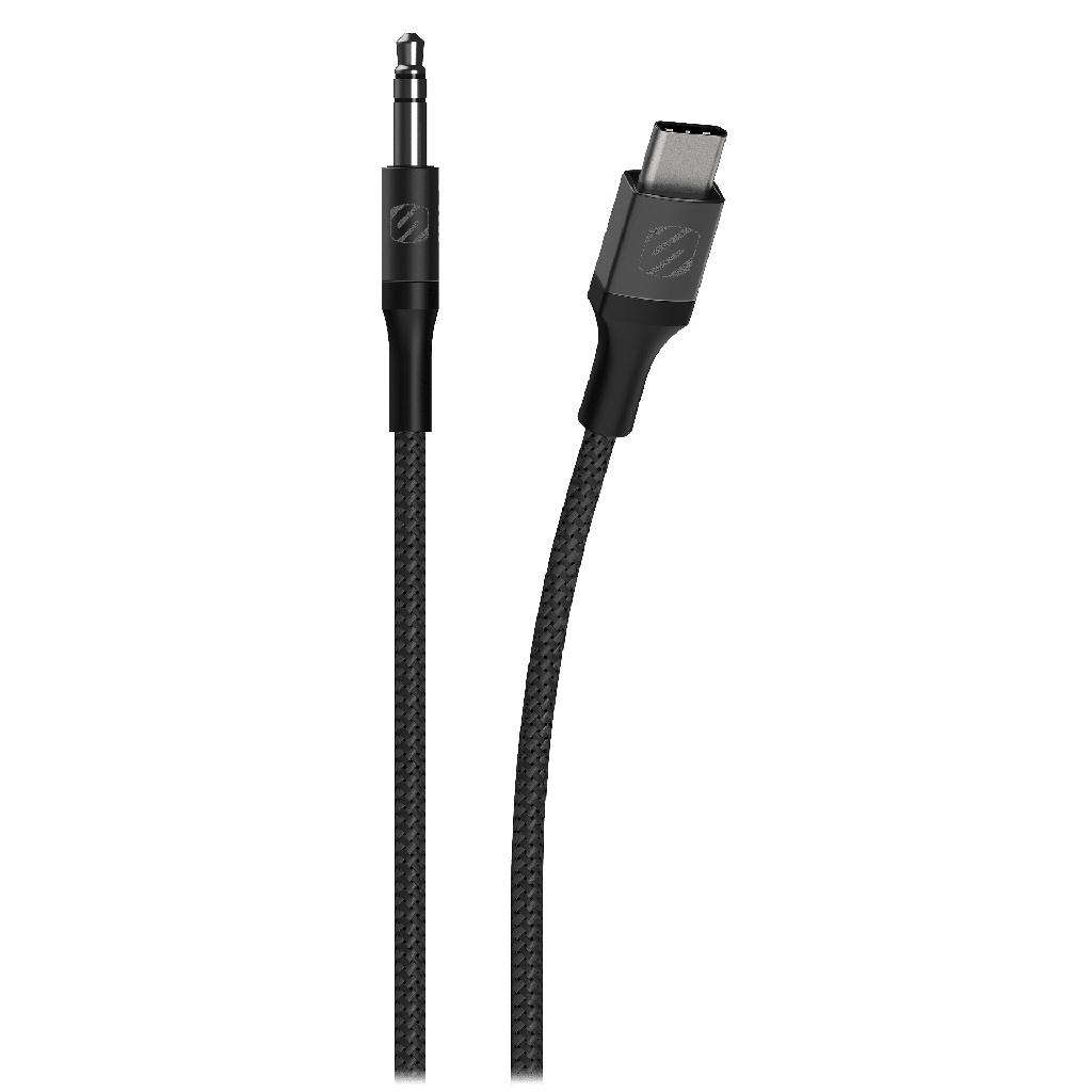 Scosche - Braided Usb C To 3.5mm Aux Cable 4ft - Space Gray
