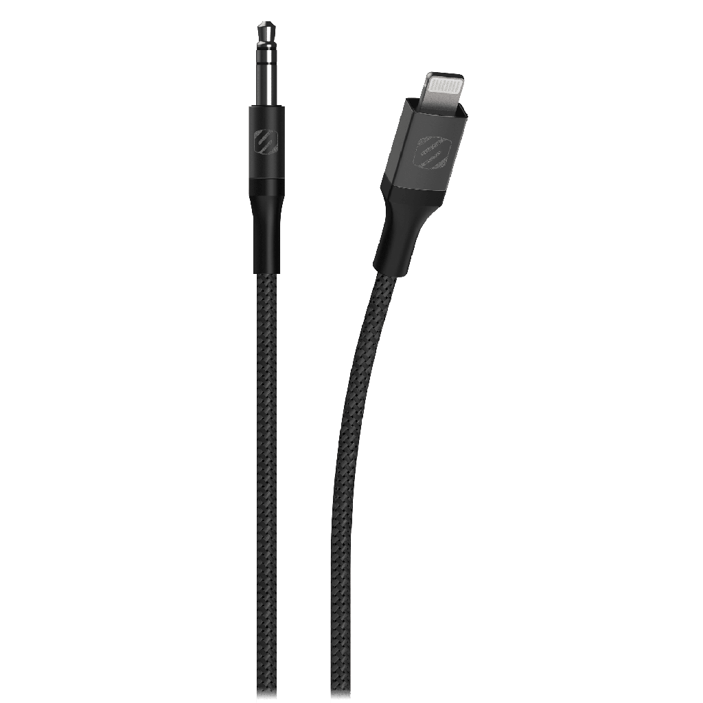 Scosche - Braided Apple Lightning To 3.5mm Aux Cable 4ft - Space Gray