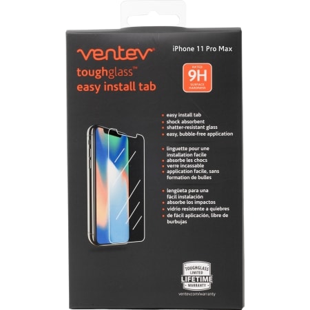Ventev - Toughglass Easy Install Tab Tempered Glass Screen Protector For Apple Iphone 11 Pro Max  /  Xs Max - Clear