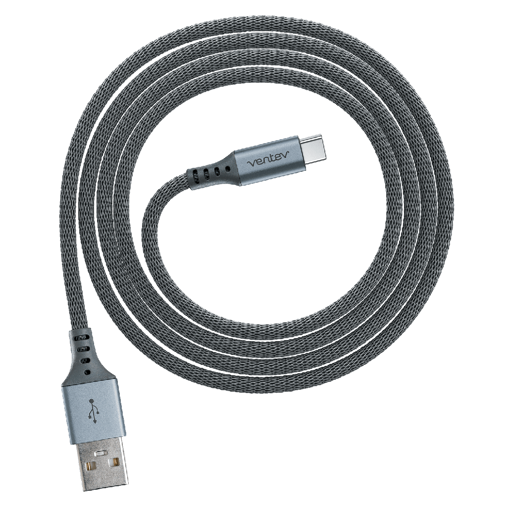 Ventev - Chargesync Alloy Usb A To Usb C 2.0 Cable 4ft - Steel Gray
