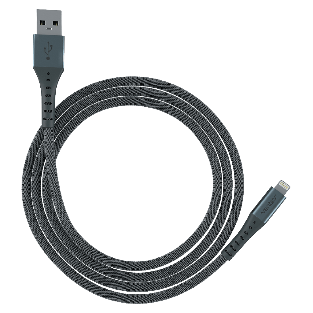 Ventev - Chargesync Alloy Usb A To Apple Lightning Cable 10ft - Steel Gray