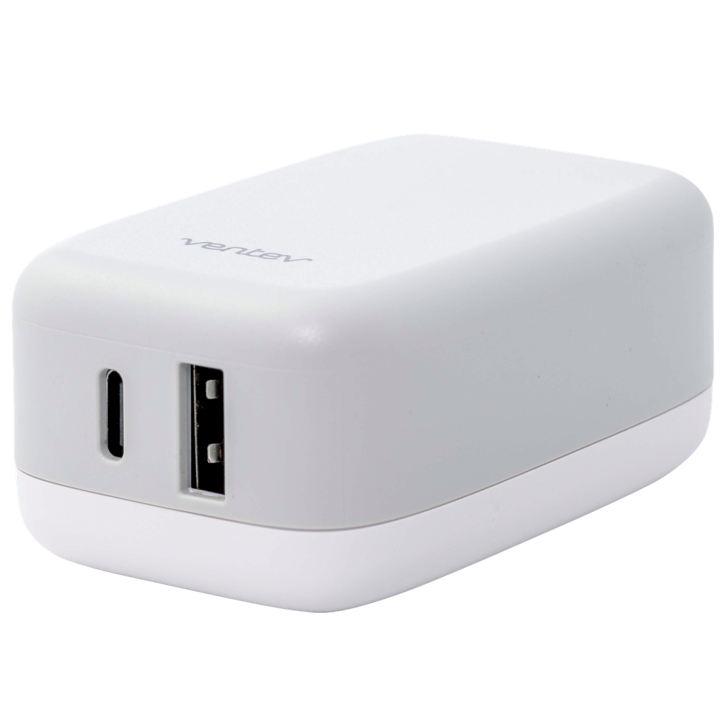 Ventev - 27w Dual Usb C And Usb A Wall Charger - White
