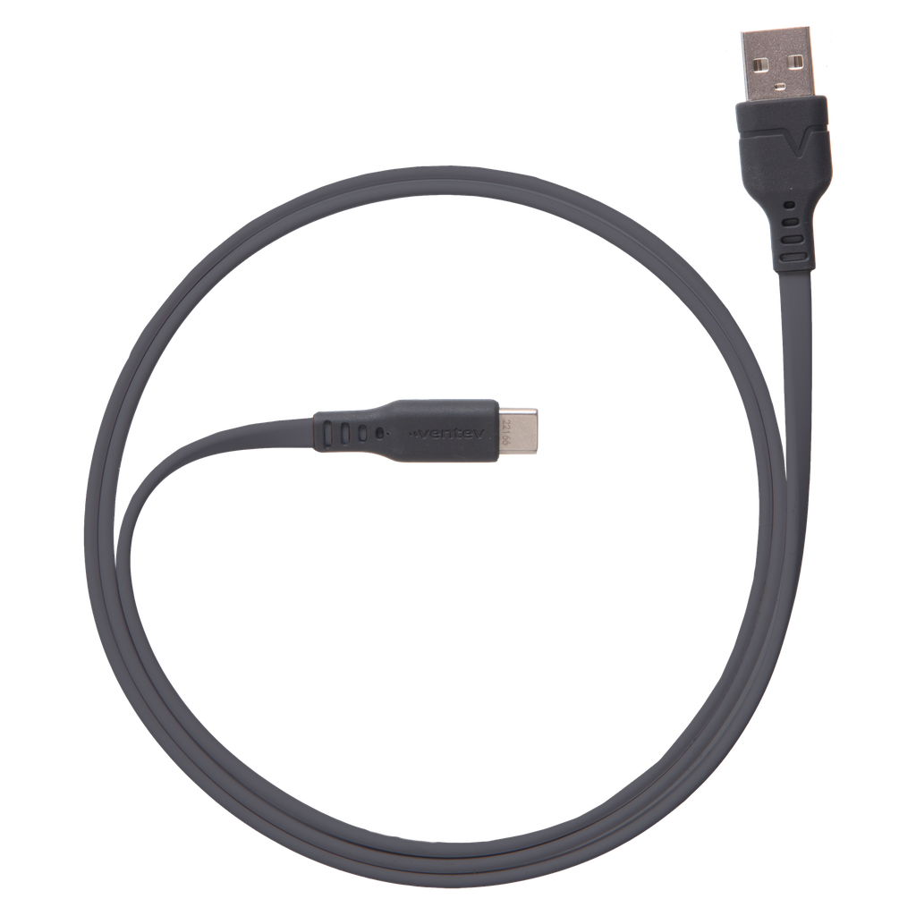 Ventev - Chargesync Flat Usb A To Usb C Cable 3.3ft - Gray