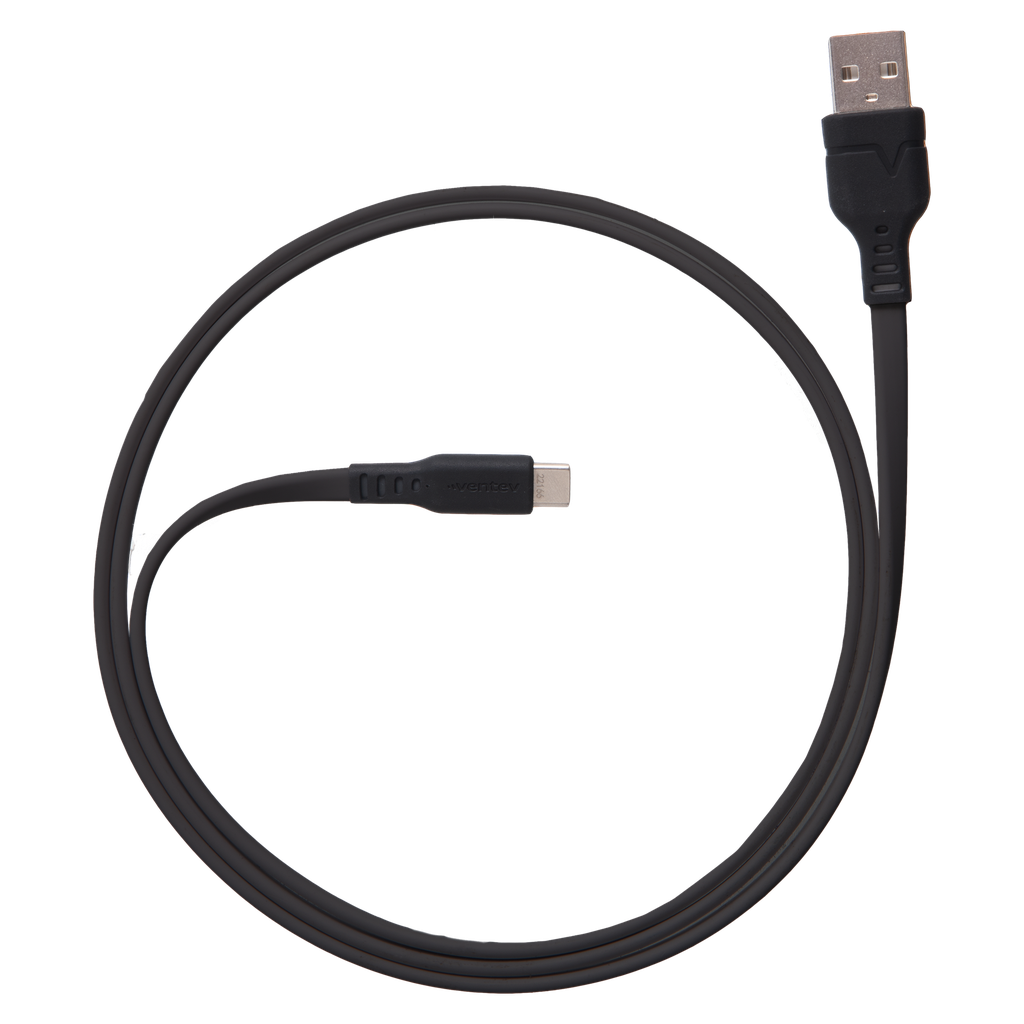 Ventev - Chargesync Flat Usb A To Usb C Cable 3.3ft - Black