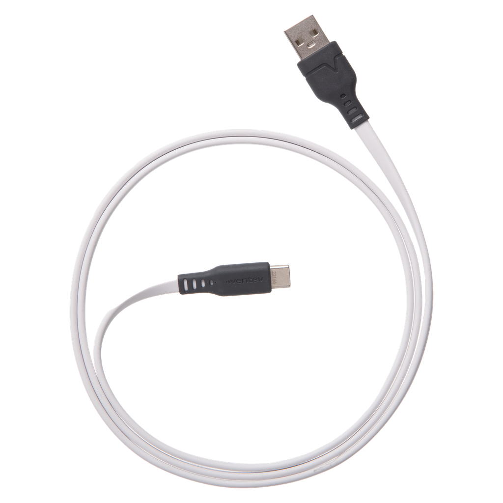Ventev - Chargesync Flat Usb A To Usb C Cable 3.3ft - White