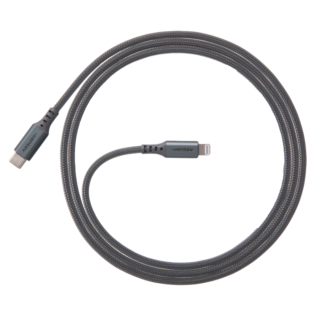 Ventev - Chargesync Alloy Usb C To Apple Lightning Cable 4ft - Steel