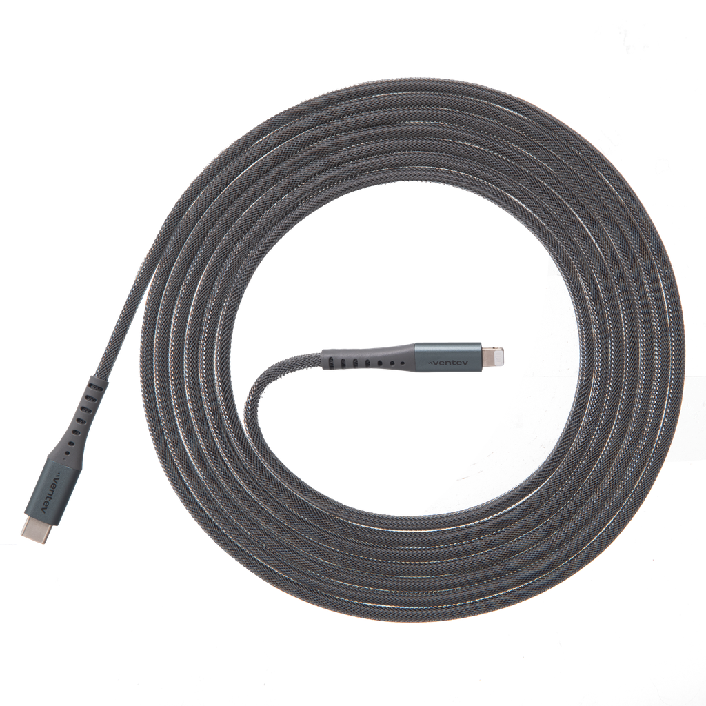 Ventev - Chargesync Alloy Usb C To Apple Lightning Cable 10ft - Steel