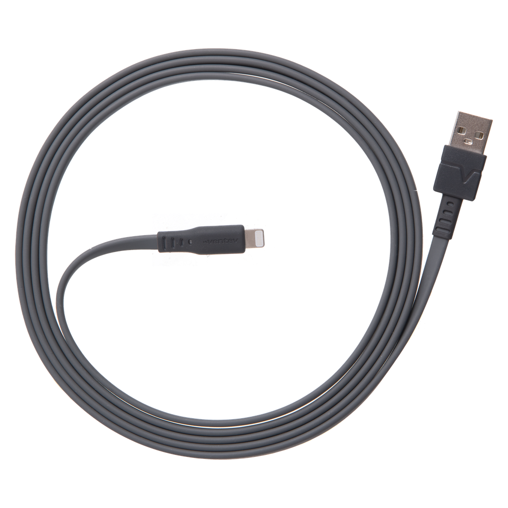 Ventev - Chargesync Flat Usb A To Apple Lightning Cable 6ft - Gray