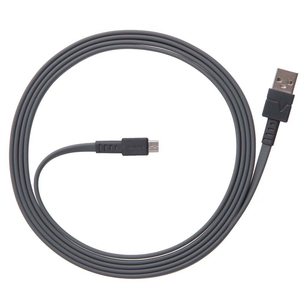 Ventev - Chargesync Flat Usb A To Micro Cable 6ft - Gray