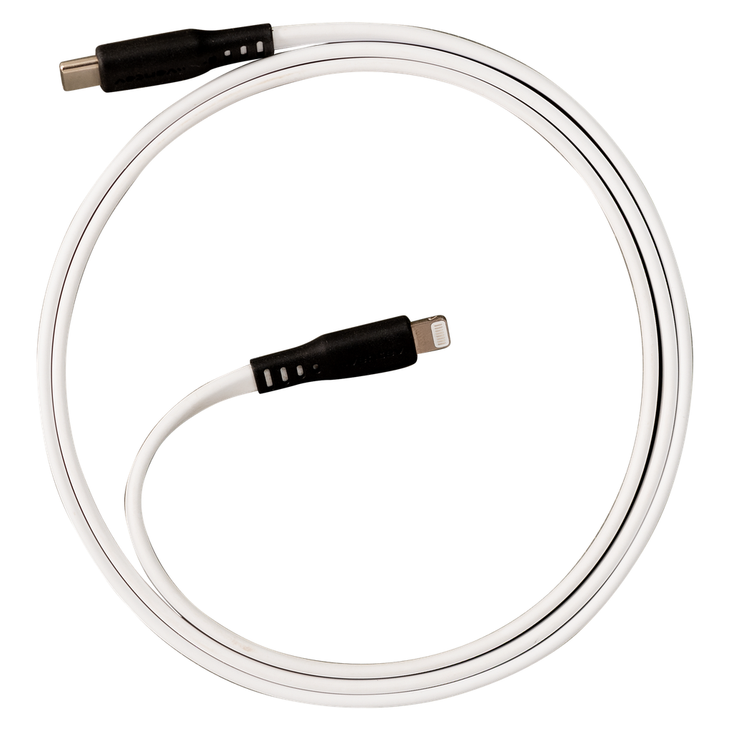 Ventev - Chargesync Flat Usb C To Apple Lightning Cable 6ft - White