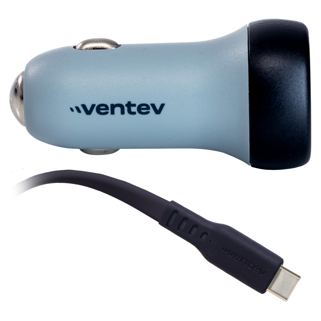 Ventev - 30w Usb C Pps Car Charger And Usb C To Usb C Cable - Dark Gray