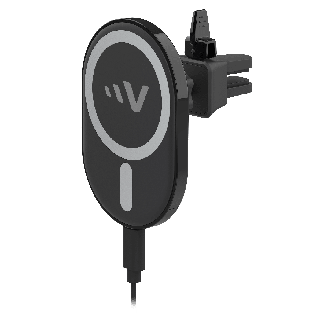 Ventev - 15w Magnetic Wireless Car Charger Mount - Black