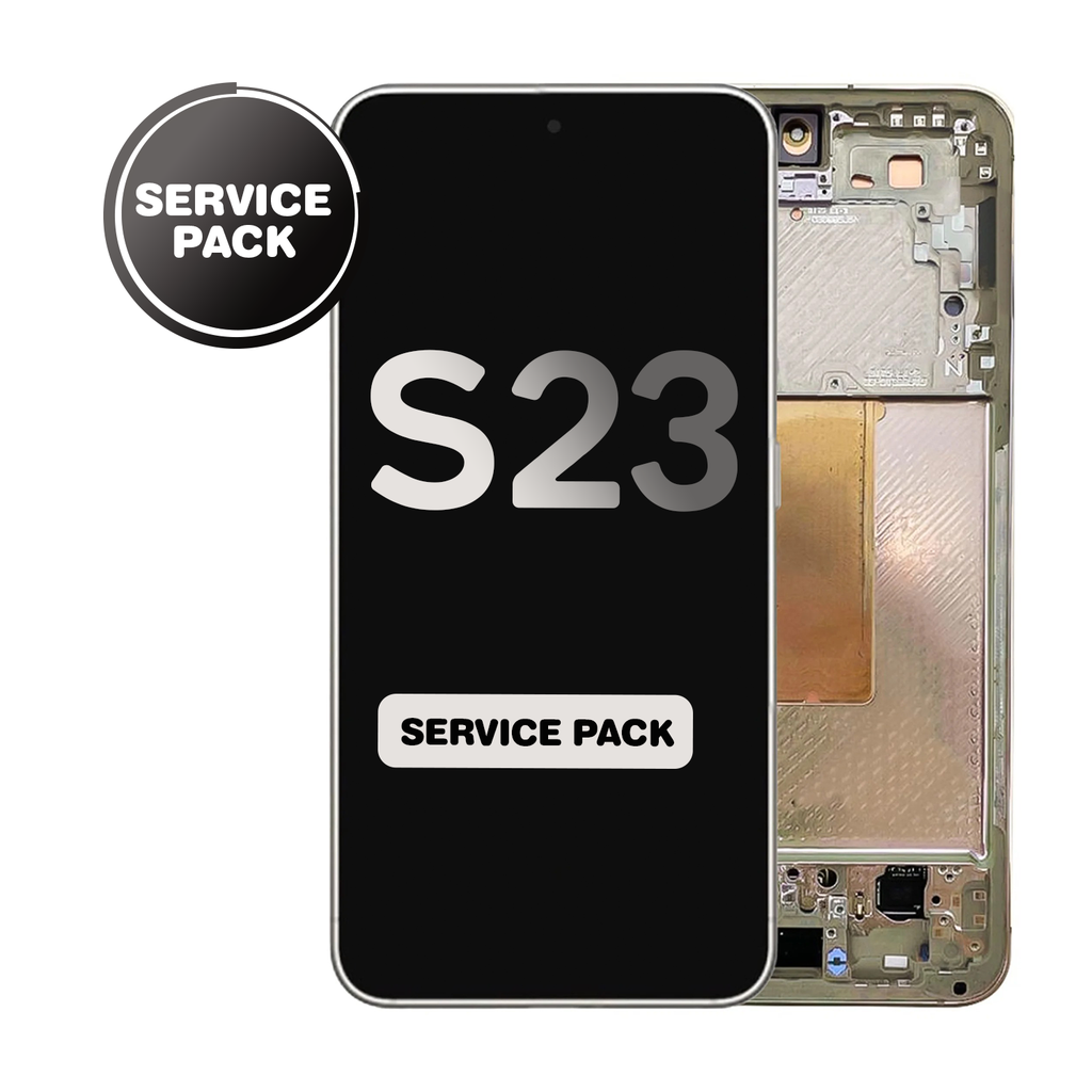 OLED Assembly for Samsung Galaxy S23 (S911) with Frame - Cream (Service Pack)