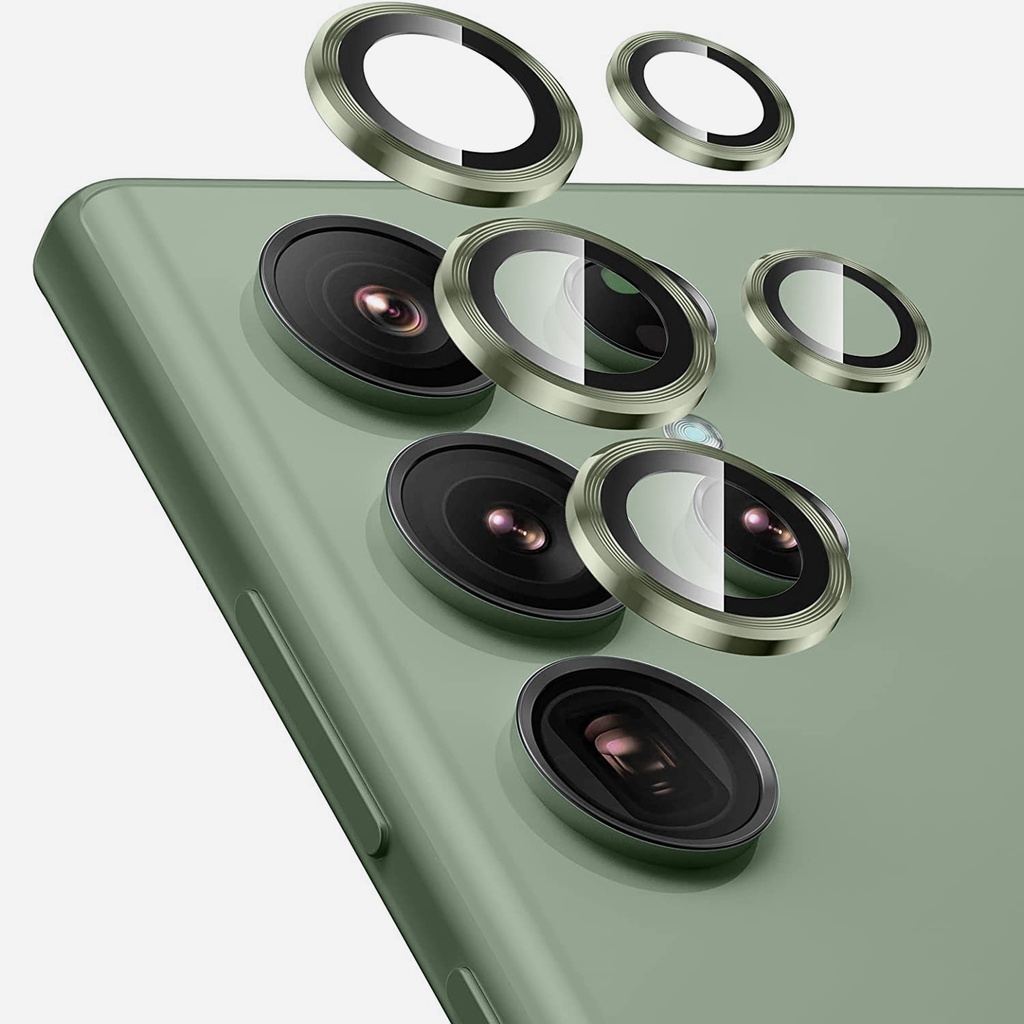 Ring Camera Lens w/HD Tempered Glass for Samsung Galaxy S23 Ultra (Green) (1 Pc)