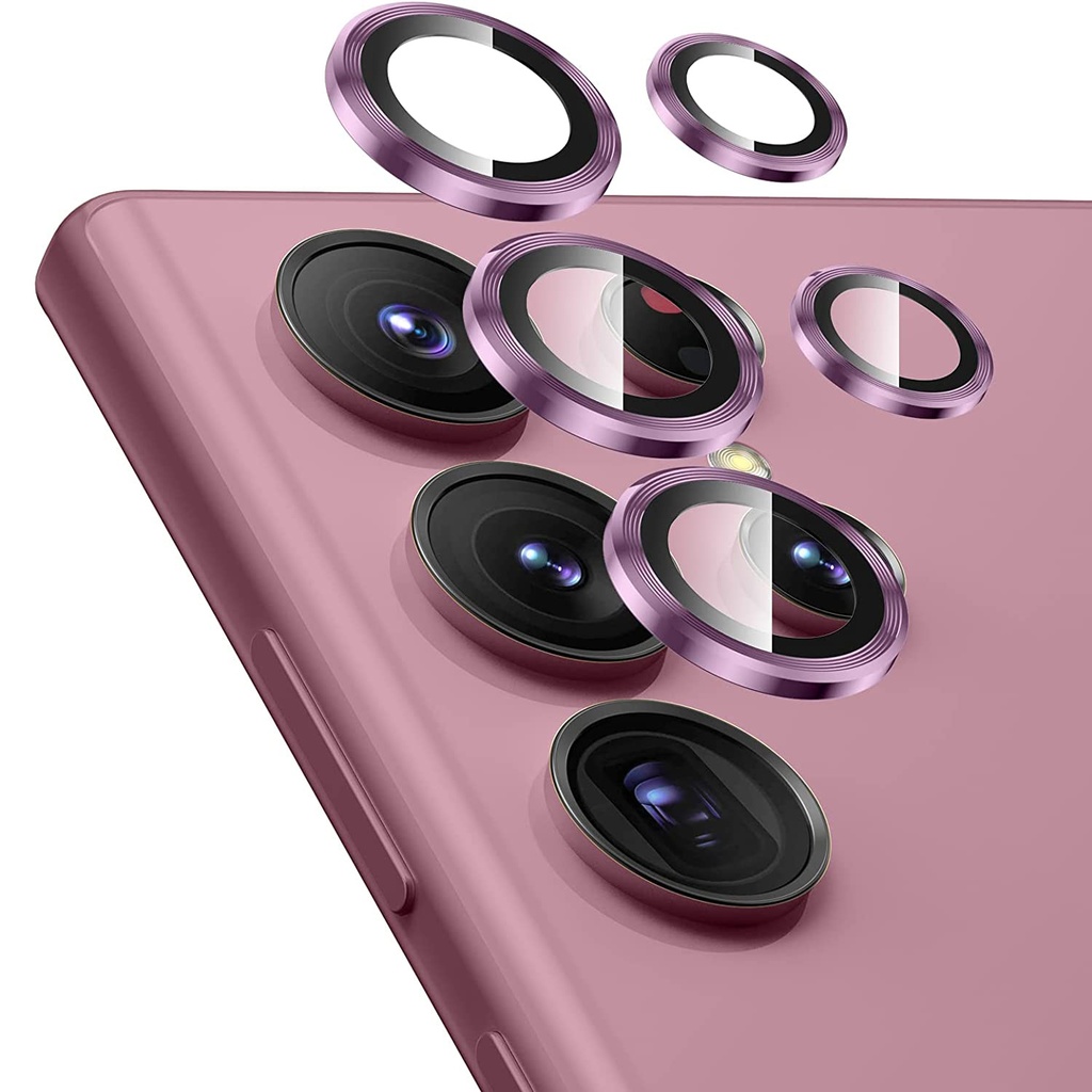 Ring Camera Lens w/HD Tempered Glass for Samsung Galaxy S23 Ultra (Lavender) (1 Pc)