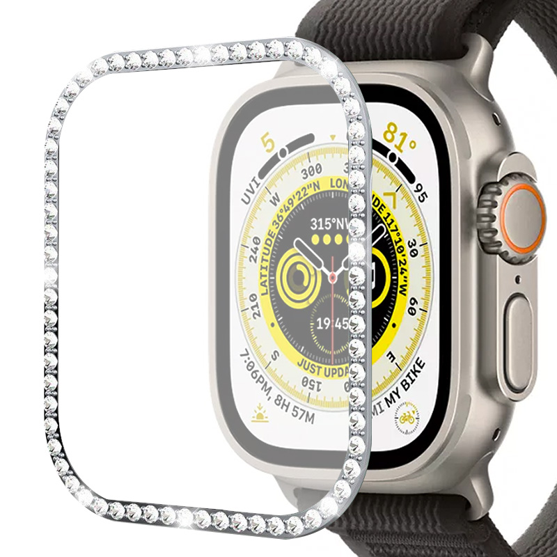 Diamond Tempered Glass for Apple Watch Ultra (Silver) (1 Pc)