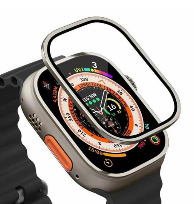 Tempered Glass for Apple Watch Ultra with Titanium Alloy Frame