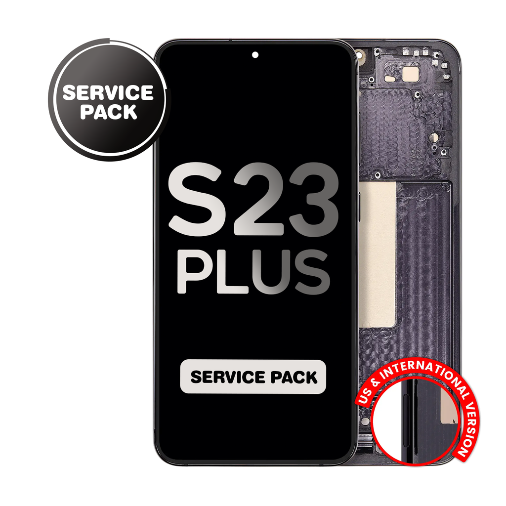 OLED Assembly for Samsung Galaxy S23 Plus (S916) with Frame - Phantom Black (Service Pack)