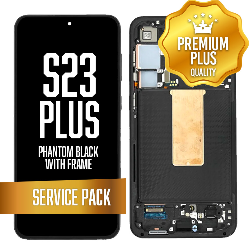 OLED Assembly for Samsung Galaxy S23 Plus With Frame - Phantom Black (Service Pack)