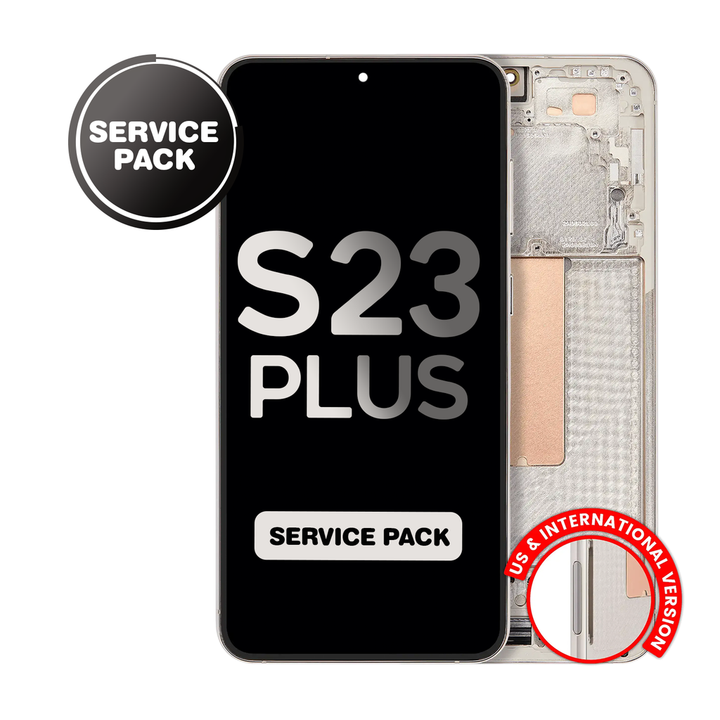 OLED Assembly for Samsung Galaxy S23 Plus (S916) with Frame - Cream (Service Pack)