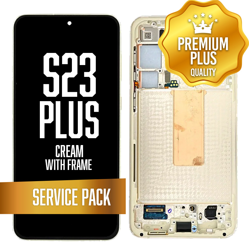 OLED Assembly for Samsung Galaxy S23 Plus With Frame - Cream (Service Pack)