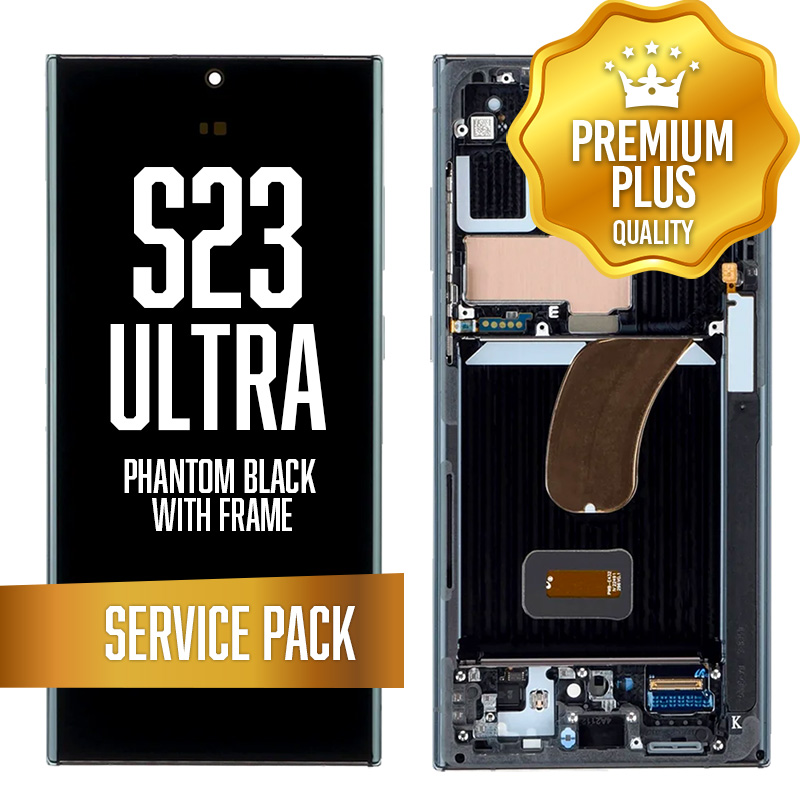 OLED Assembly for Samsung Galaxy S23 Ultra With Frame - Phantom Black (Service Pack)