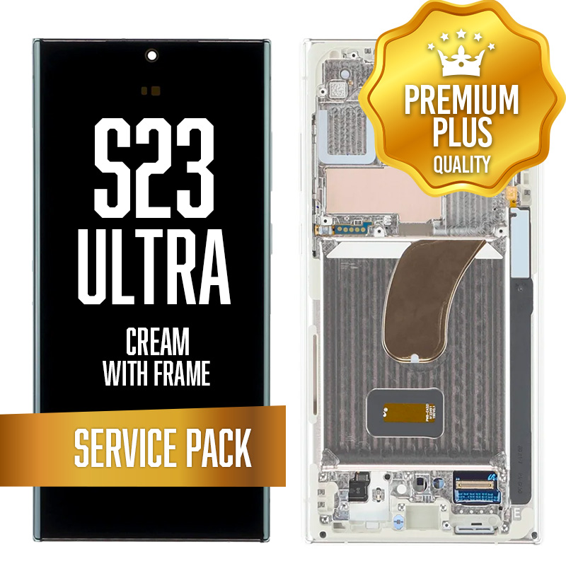 OLED Assembly for Samsung Galaxy S23 Ultra With Frame - Cream (Service Pack)