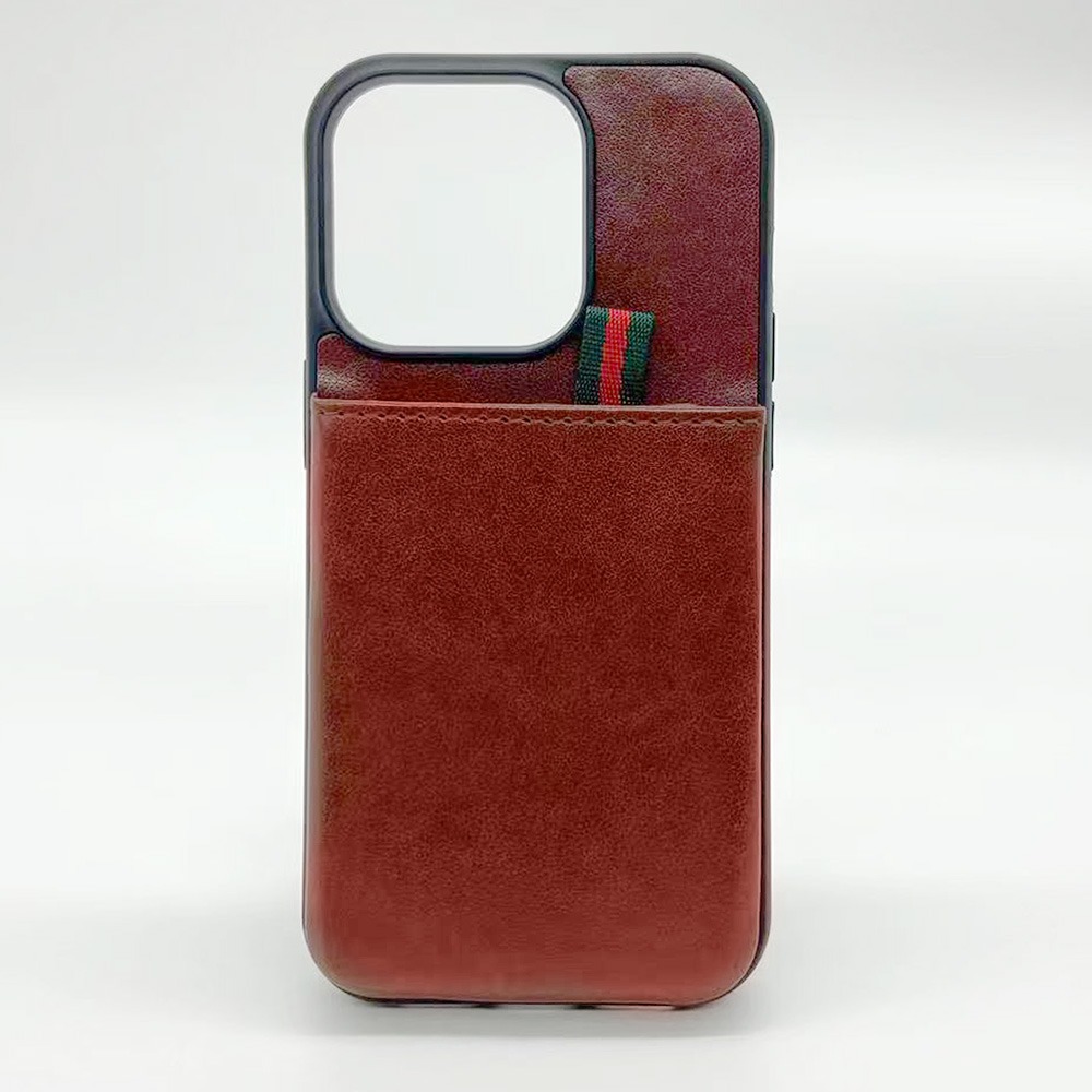 Design Card Case for iPhone 14 Pro - Brown