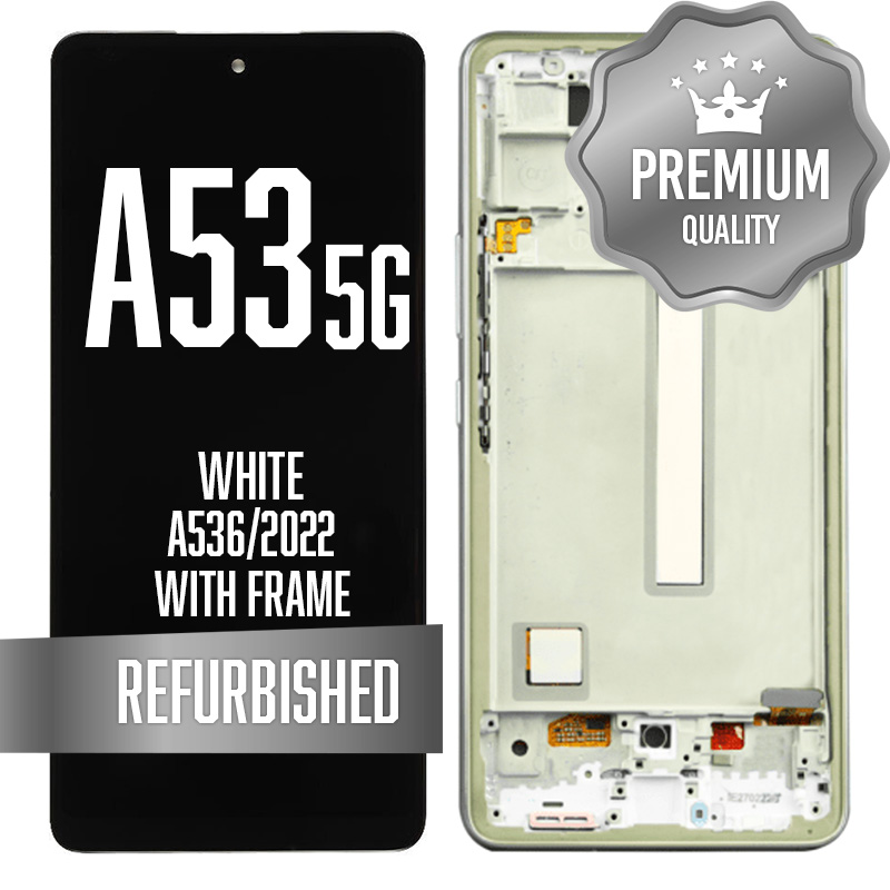 OLED Assembly with frame For Samsung Galaxy A53 5G (A536/2022) - White (Premium/ Premium)