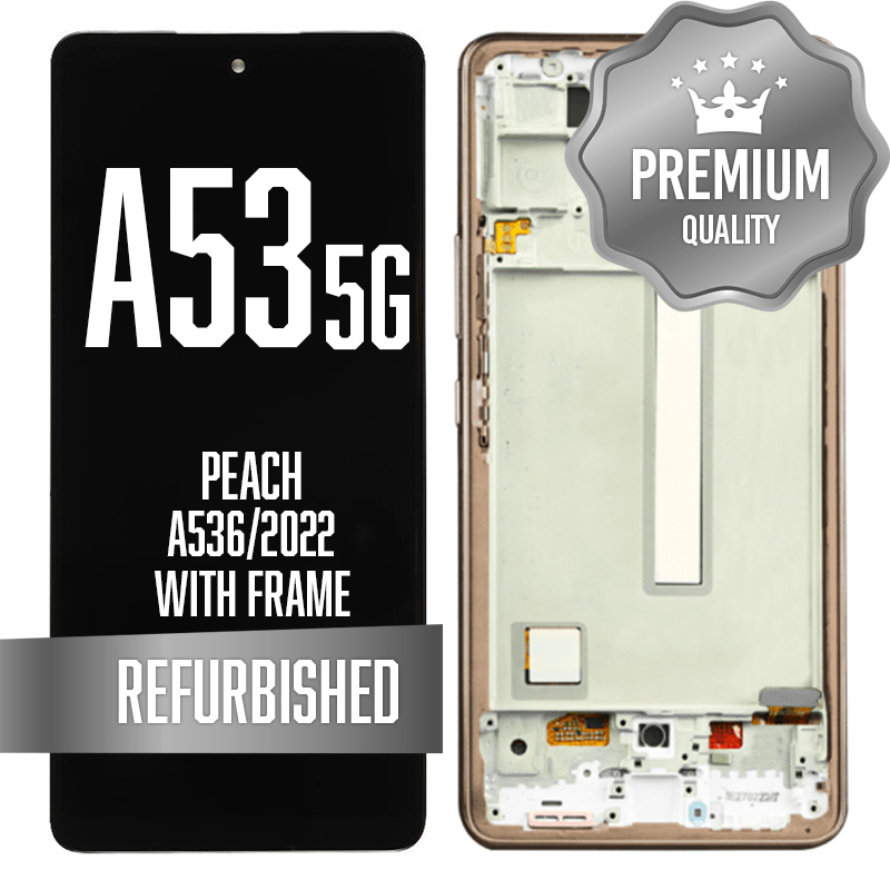 LCD with frame for Galaxy A53 5G (A536/2022) - Peach (Premium/ Refurbished)