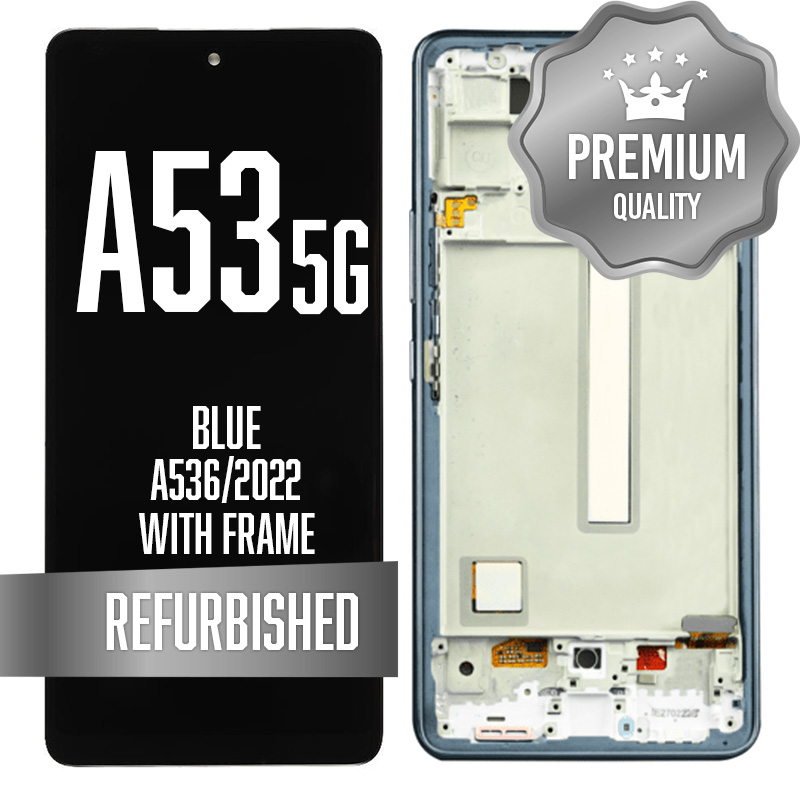 LCD with frame for Galaxy A53 5G (A536/2022) - Blue (Premium/ Refurbished)