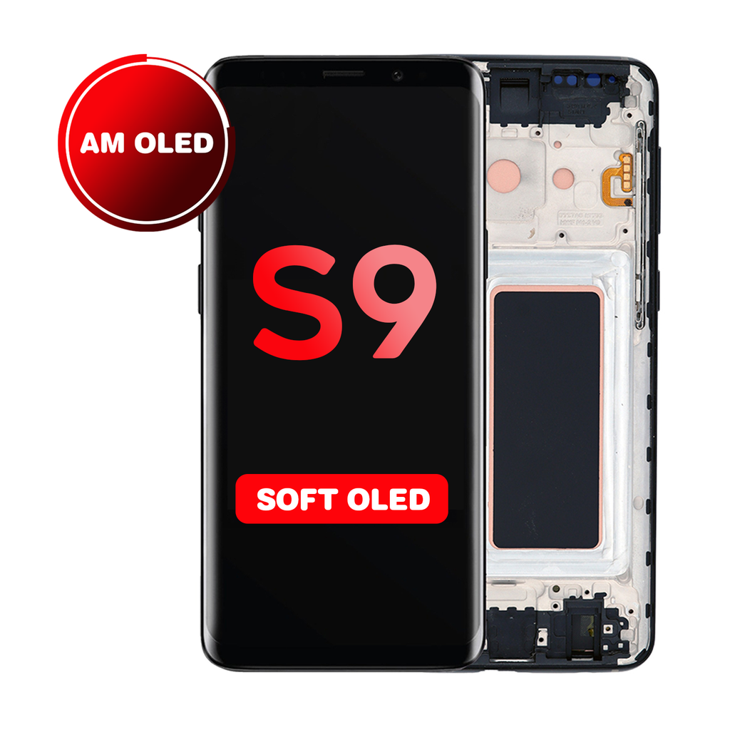 OLED Assembly for Samsung Galaxy S9 (G960) with Frame - Black (Aftermarket - OLED)