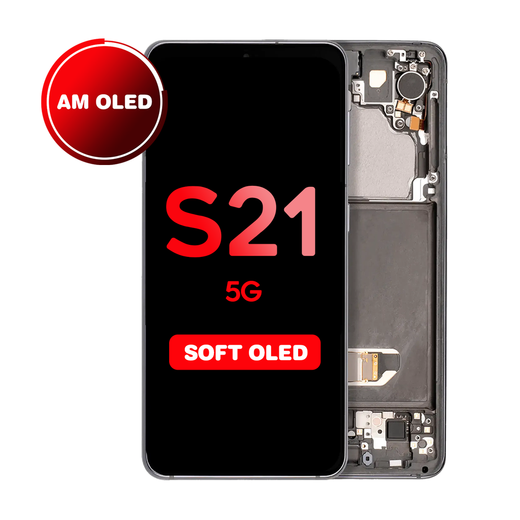 OLED Assembly for Samsung Galaxy S21 5G (G991) with Frame - Phantom Gray (Aftermarket - OLED)