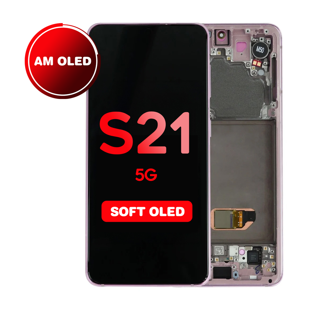 OLED Assembly for Samsung Galaxy S21 5G (G991) with Frame - Phantom Violet (Aftermarket - OLED)