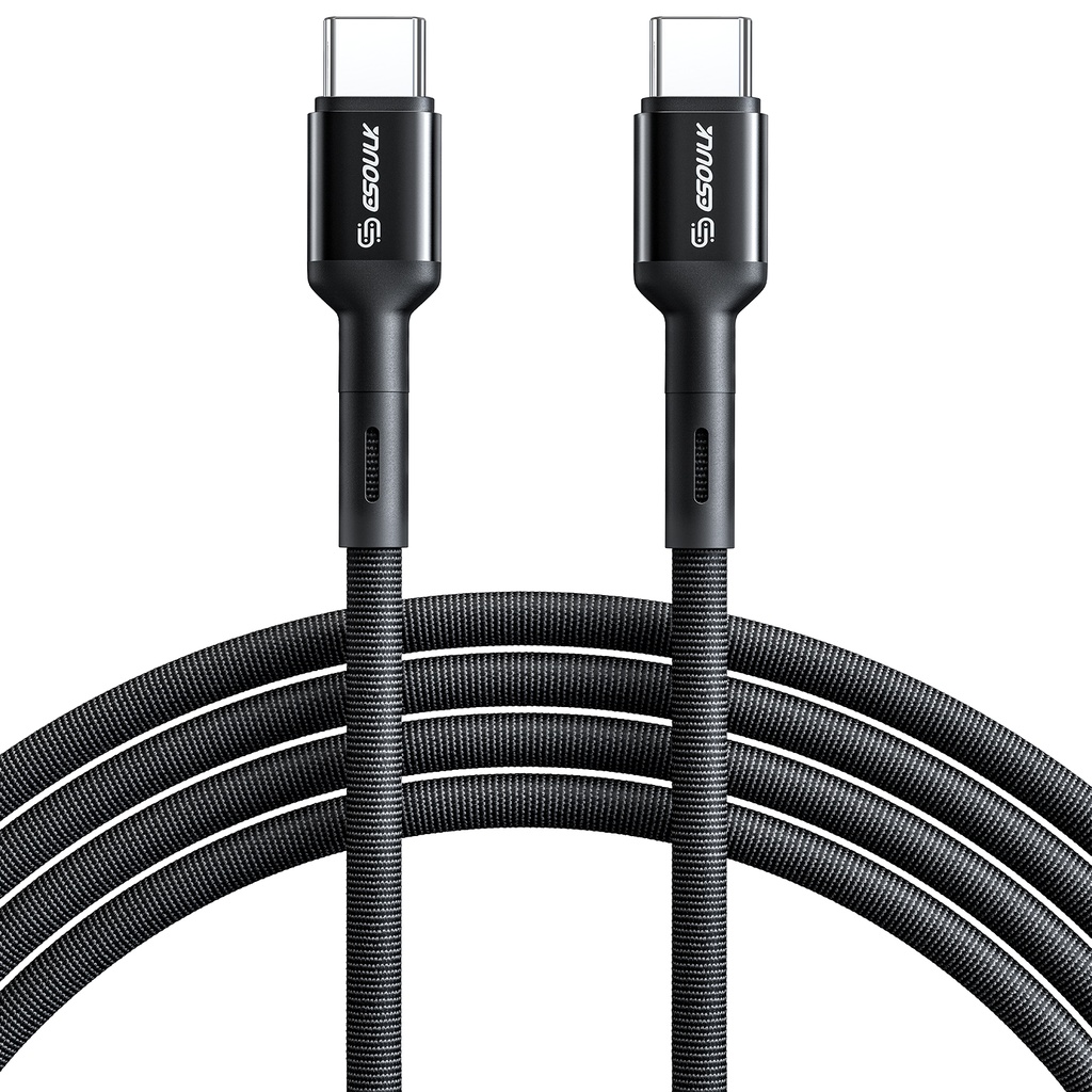 Esoulk Fast Charging Cable (10 ft) Type-C to C (Black)